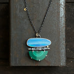 Lunar Stack Pendant with Malachite and Opal