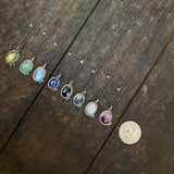 Two Dot Pendant with Gemstone