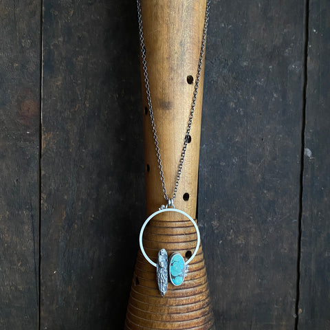 Lunar Orbit Pendant with Kingman Turquoise