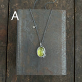 Two Dot Pendant with Gemstone