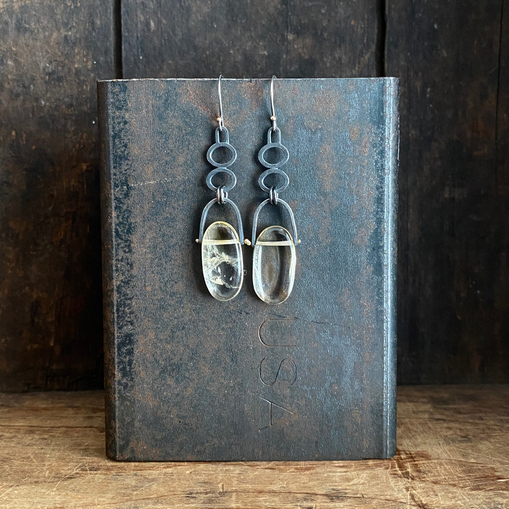 Hinge Earrings with Citrine