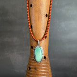 Halo Pendant with Chrysoprase and Red Jasper