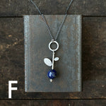Lunar Sprout Pendant with Gemstone Bead