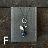 Lunar Sprout Pendant with Gemstone Bead