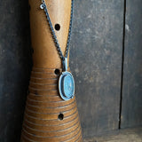 Aquamarine Orbit Pendant with Dot Charm