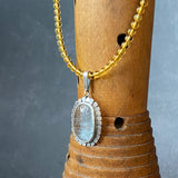 Halo Pendant with Aquamarine and Citrine