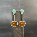 Hinge Earrings with Carnelian and Turquoise