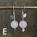 Lunar Sprout Earrings with Gemstone Bead