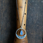 Lunar Crescent Pendant with Ethiopian Opal