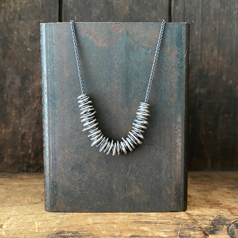 Lunar Abacus Necklace, brushed