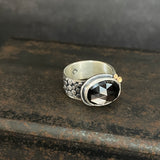 Odyssey Ring with Black Moonstone