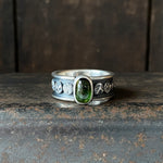 Lunar Path Band Ring with Green Tourmaline