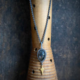 Golden Black Moonstone Pendant with Gilded Star
