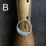 Lunar Crescent Pendant with Gilded North Star