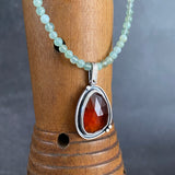 Pendant with Hessonite Garnet and Chrysoprase