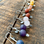 Lunar Sprout Earrings with Gemstone Bead