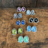 Two Dot Earrings with Gemstones