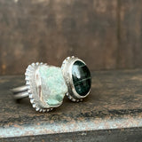 Split Ring with Tourmaline and Tourmaline in Quartz