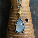 North Star and Gray Moonstone Pendant