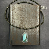 Cladonia Orbit Pendant with Turquoise and Pyrite