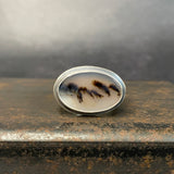 Dendritic Agate Ring with Wide Band
