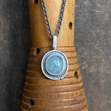 Aquamarine Nimbus Pendant with 18k Dot Charm