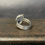 Dendritic Agate Ring with Gold Dot