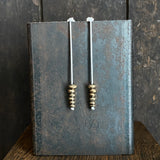 Lunar Stacked Dot Earrings, Bronze