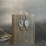 Ramulus Dendritic Agate Drop Earrings with Garnet