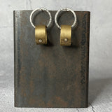 Brass and Sterling Ring Earrings