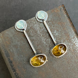 Hinge Earrings with Citrine and Aquamarine