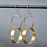 Brass and Sterling Dangle Earrings
