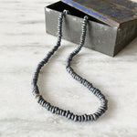 Lunar Oxidized Pebble Necklace with 14k Bead