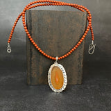 Halo Pendant with Carnelian and Red Jasper