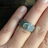 Meteorite Ring with Labradorite