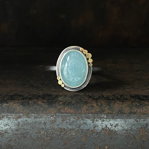 Galaxy Penna Ring with Aquamarine