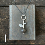 Lunar Sprout Pendant with Gemstone Bead