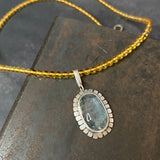 Halo Pendant with Aquamarine and Citrine