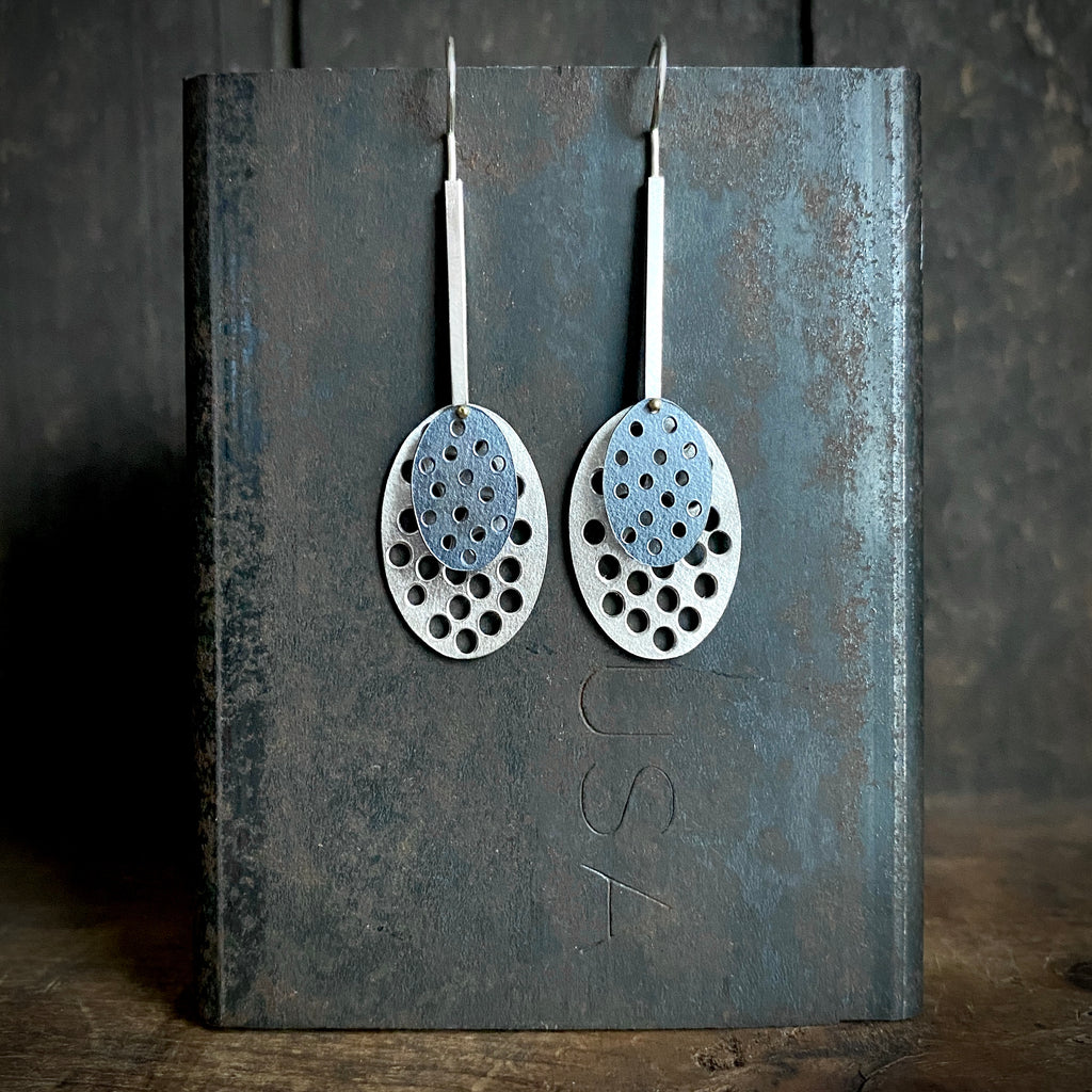 Foramina Double Oval Drop Earrings