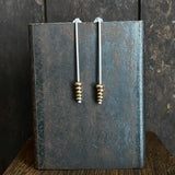 Lunar Stacked Dot Earrings, Bronze