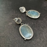 Cladonia Earrings with Aquamarine and Prehnite