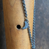 Gray Moonstone Pendant with Gilded Star