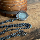 Aquamarine Radius Pendant with 18k Dot Charm