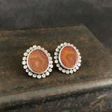 Halo Earrings with Carnelian
