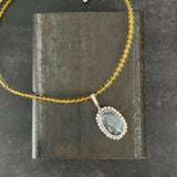 Halo Pendant with Aquamarine and Citrine