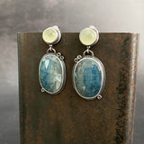 Cladonia Earrings with Aquamarine and Prehnite