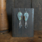 Lunar Tassel Earrings with Opalized Wood