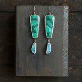 Malachite and Opal Monolith Earrings