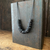 Lunar Abacus Necklace, oxidized