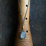 North Star and Gray Moonstone Pendant